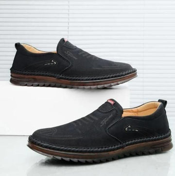 Men's Soft Leather Casual Slip-On Shoes – Stylish & Comfortable Everyday Footwear (Black)