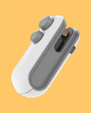🛍️ Portable Mini Sealing Machine 2-in-1 – USB Rechargeable Heat Bag Sealer with Cutter