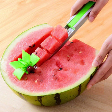 Stainless Steel Watermelon Slicer – One-Push Fruit Cutter for Quick & Mess-Free Cubes (Pack of 1)