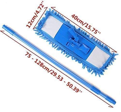 Wet and Dry Flat Microfiber Floor Cleaning Mop – Telescopic Handle, 360° Rotating Head (Pack of 1)