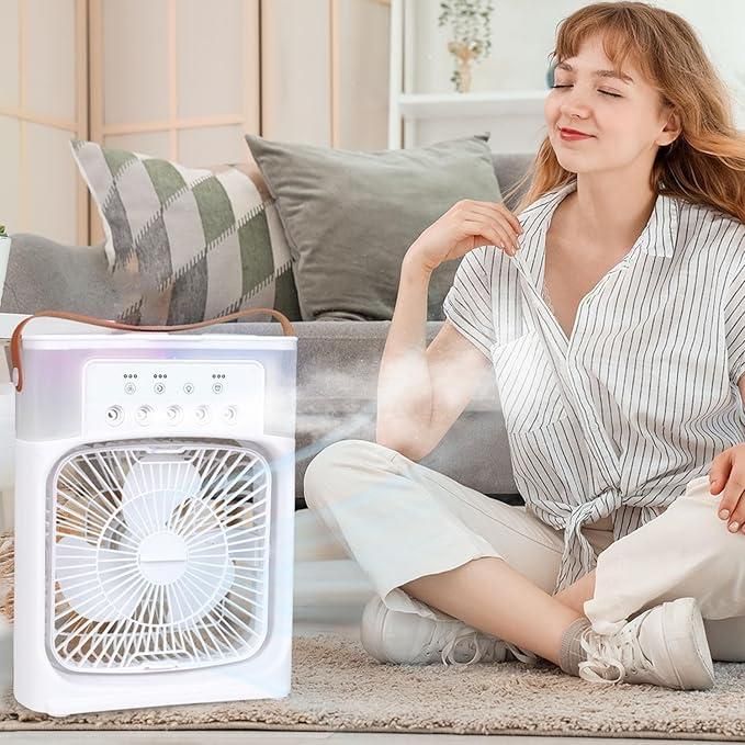 Multifunction Water Spray Mist Fan Air Cooler | USB Electric Portable Fan, Humidifier & Mini Air Conditioner.