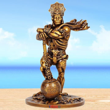 Premium Car Dashboard Bahubali Hanuman Idol – Marble – Antique Finish – Perfect for Home Décor, Desk, and Gifting