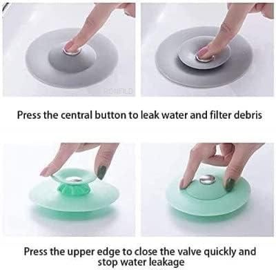 2-in-1 Home Bathroom & Kitchen Silicone Stopper – Waterproof Drain Cover & Hair Catcher (Pack of 2)