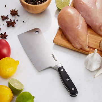 Solimo High Carbon Stainless Steel Chef Knife – 6.5 Inch Blade, Ergonomic Black Handle