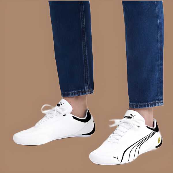 Men’s Driving Casual Shoes – White – Premium Synthetic Leather, Stylish & Comfortable