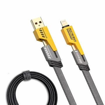 4-in-1 USB C & Lightning Charging Cable – Eco-Friendly, Multi-Device Fast Charger (Plastic-Free, 50g)