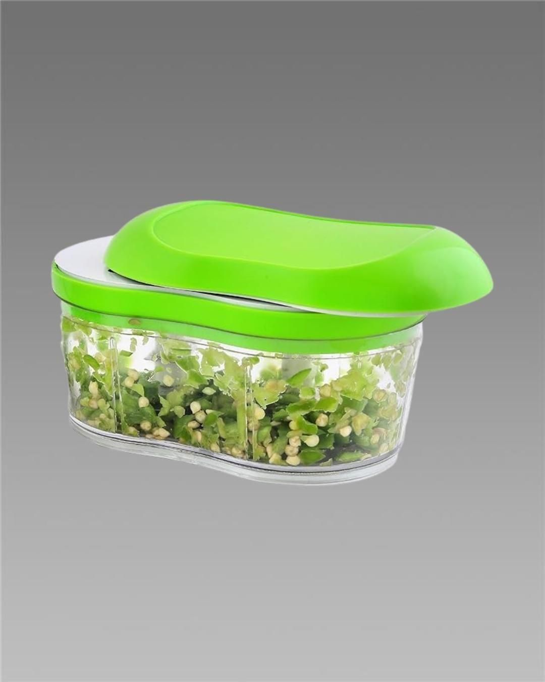 Manual Hand Push Vegetable Chopper & Slicer – 350ml Capacity with Container (Pack of 1)