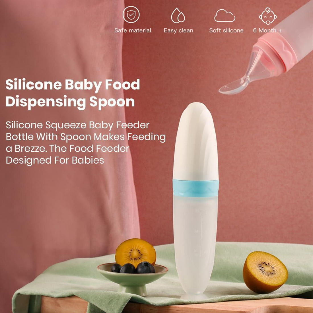 👶 Premium Baby Food Squeeze Feeder Spoon – Hassle-Free Feeding for Babies