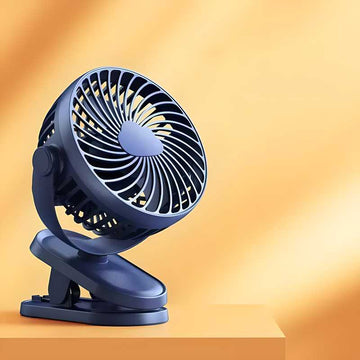 Portable Super Airflow Silent USB Desktop Fan – 10000mAh Rechargeable, 360° Rotation, Clip-On Table Fan
