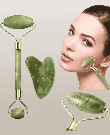 Facial Roller and Massager – Natural Jade Stone
