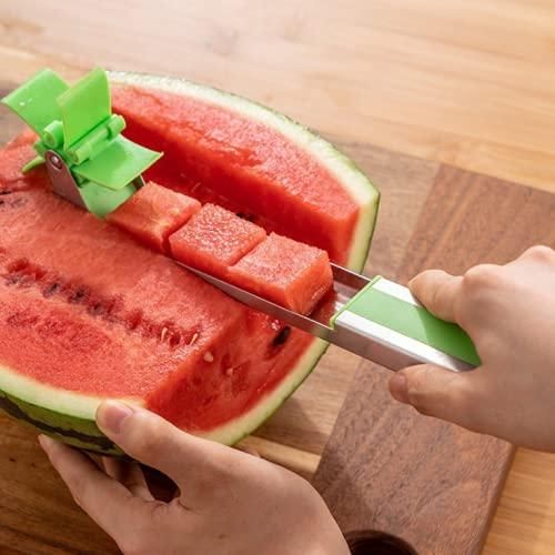 Stainless Steel Watermelon Slicer – One-Push Fruit Cutter for Quick & Mess-Free Cubes (Pack of 1)