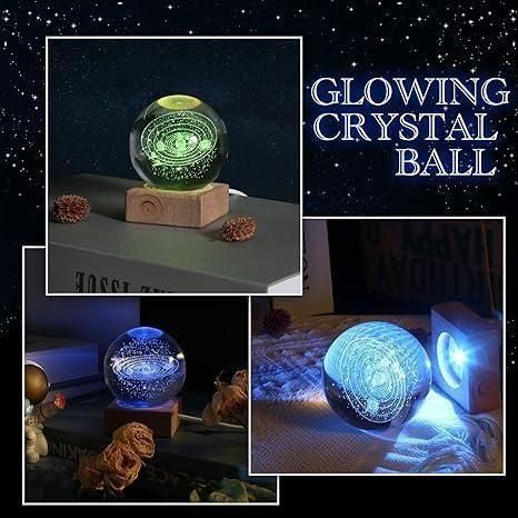 ✨ 3D Crystal Lamp Ball – Assorted Color LED Light Sphere for Home & Gifting