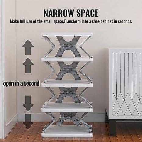 Smart Foldable 5-Layer Shoe Rack | Space-Saving Shoe Organizer Stand for Home & Entryway (Pack of 1, Assorted Color)