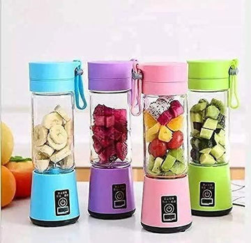 Portable Electric USB Juicer with 6 Stainless Steel Blades – 380ml Rechargeable Smoothie Maker | Personal Blender for Travel, Gym, Office