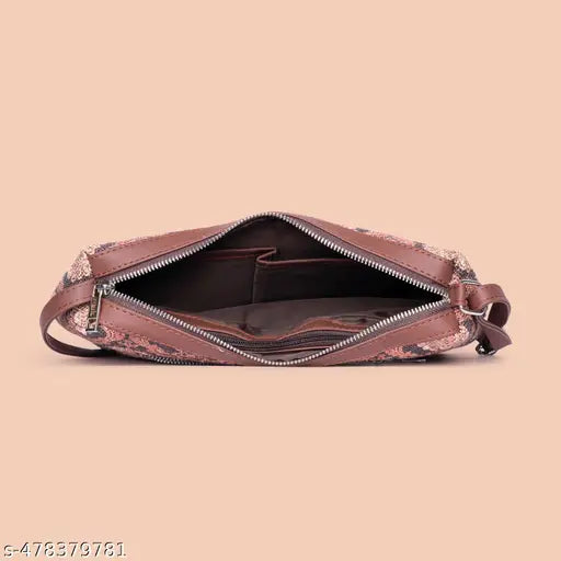 ZOUK Jodhpur Damask Structured Shoulder Bag