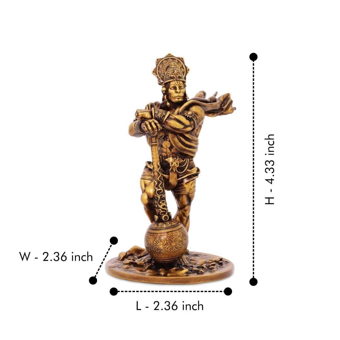 Premium Car Dashboard Bahubali Hanuman Idol – Marble – Antique Finish – Perfect for Home Décor, Desk, and Gifting
