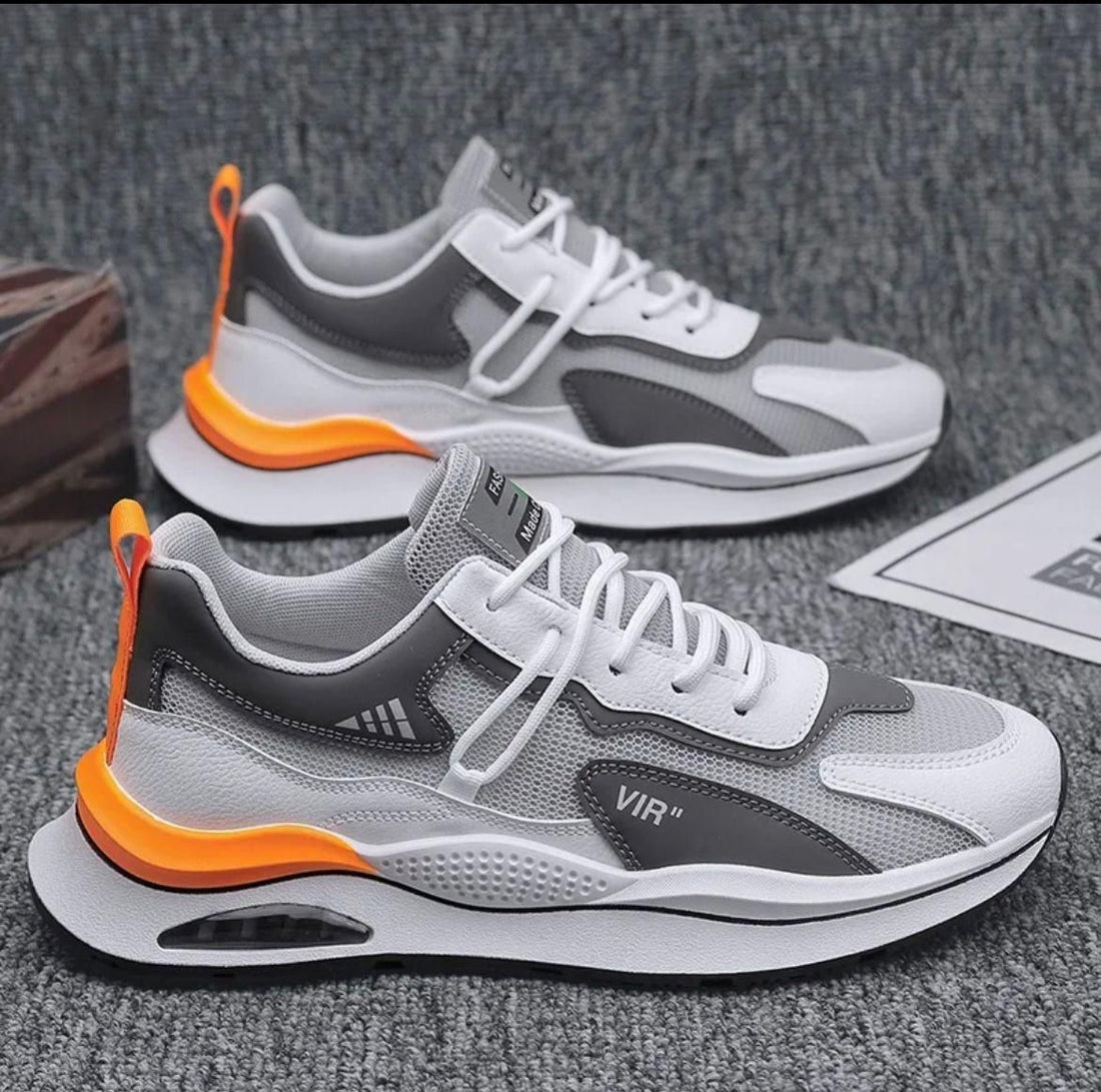 Men's Stylish White Lightweight Casual Shoes | Synthetic Lace-Up Sneakers | Comfortable Daily Wear Footwear