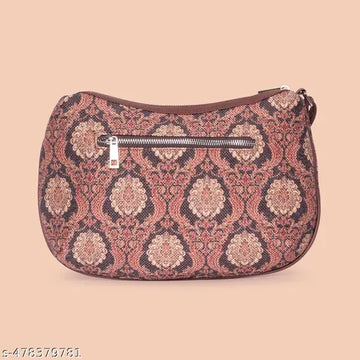 ZOUK Jodhpur Damask Structured Shoulder Bag